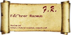 Führer Razmus névjegykártya